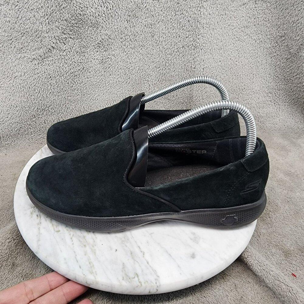 Skechers Shoes Womens Size 8 Goga Max Black Suede Slip-On Casual Comfort *GUC*